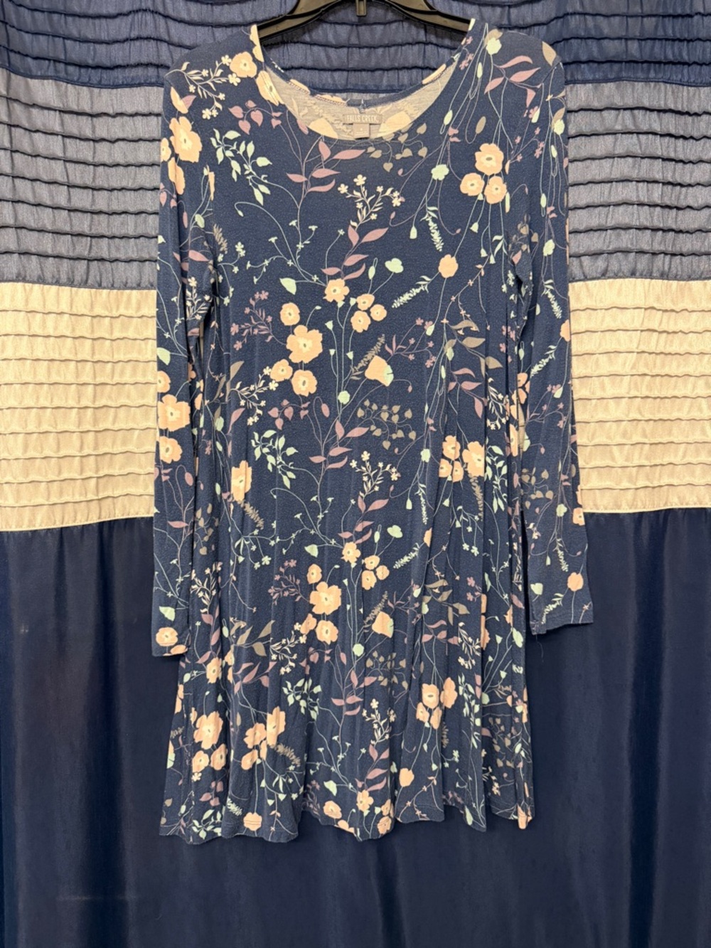 Falls Creek Navy Dress with Pink and Mint Floral Accents